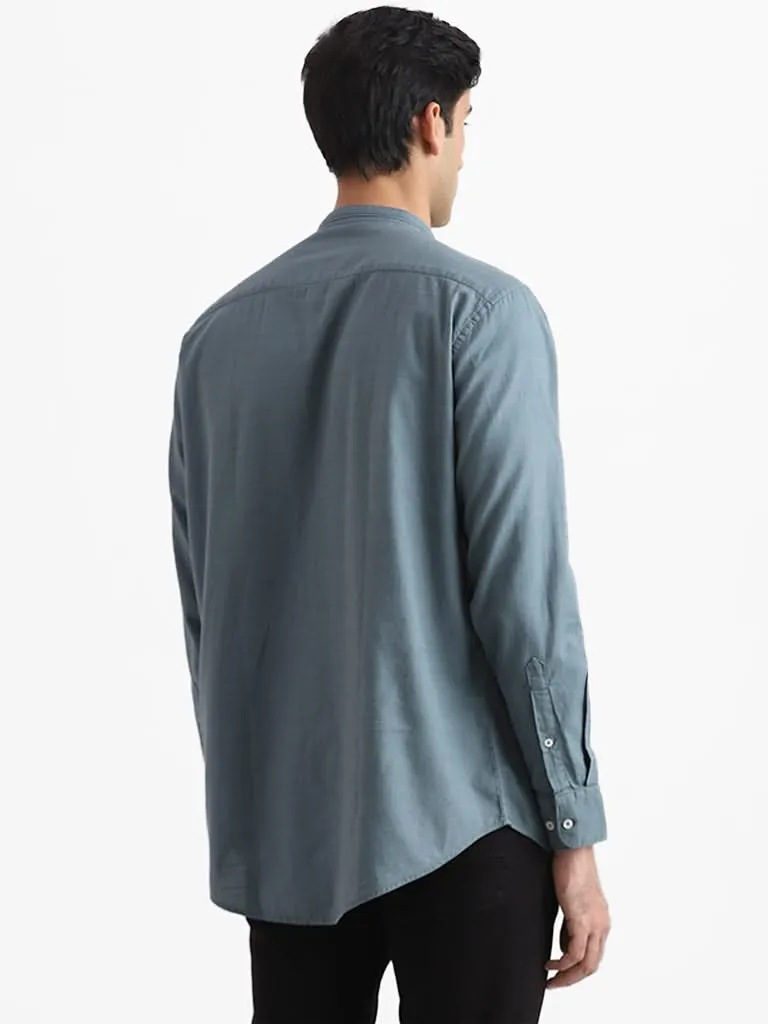 Ascot Aegean Blue Cotton Relaxed-Fit Shirt