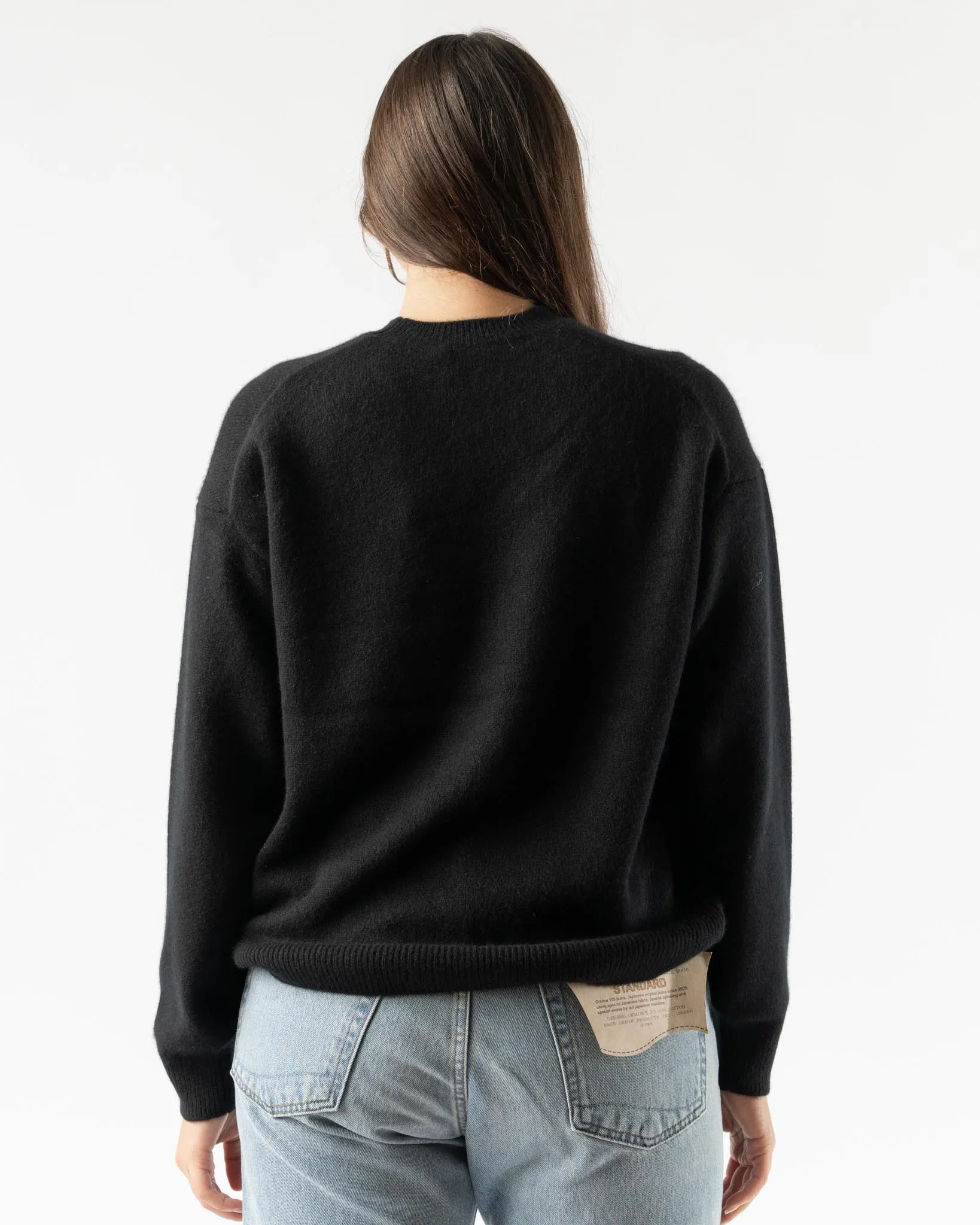 Auralee Baby Cashmere Knit Pull Over in Top Black