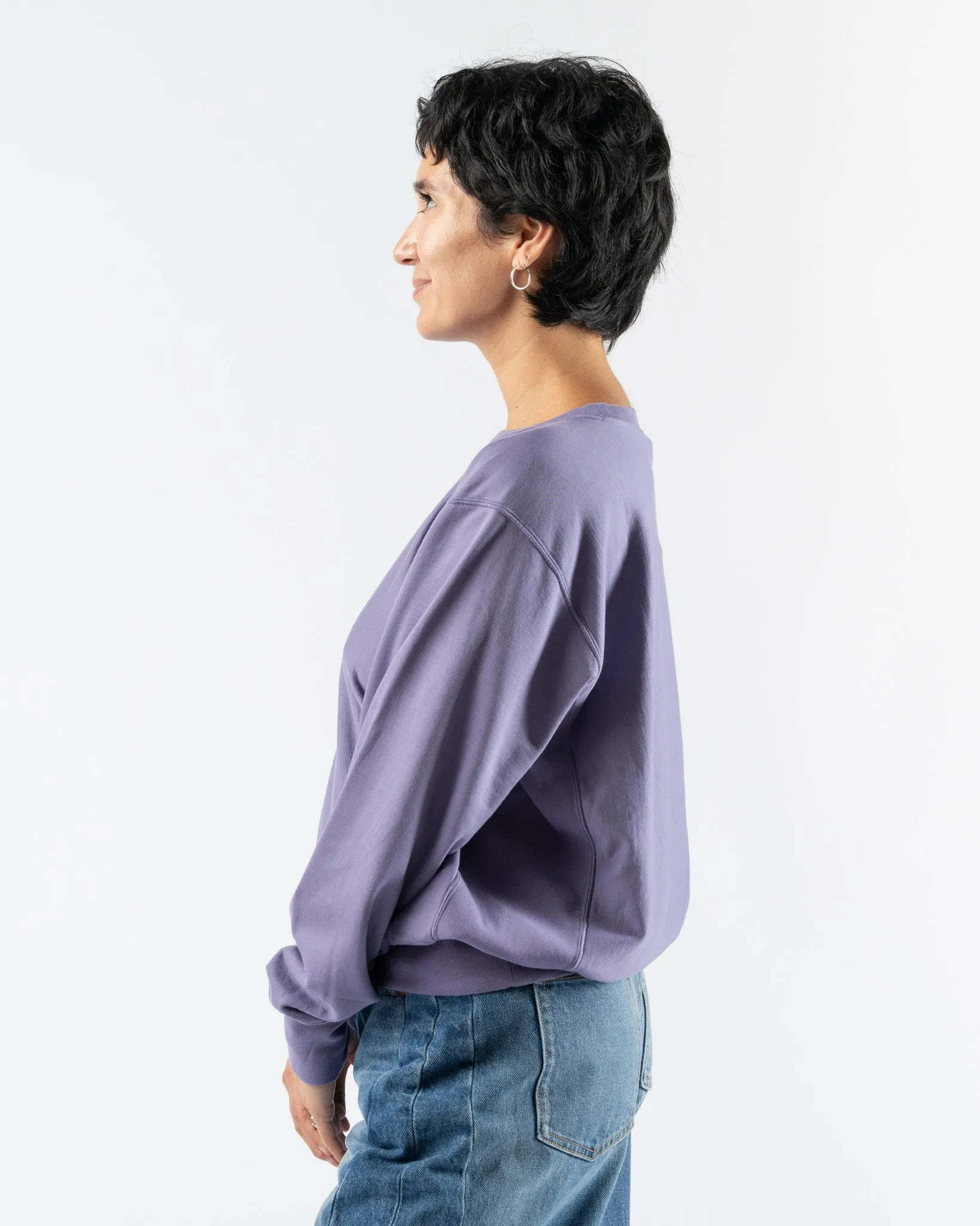 Auralee Elastic High Gauge Sweat Pullover in Purple