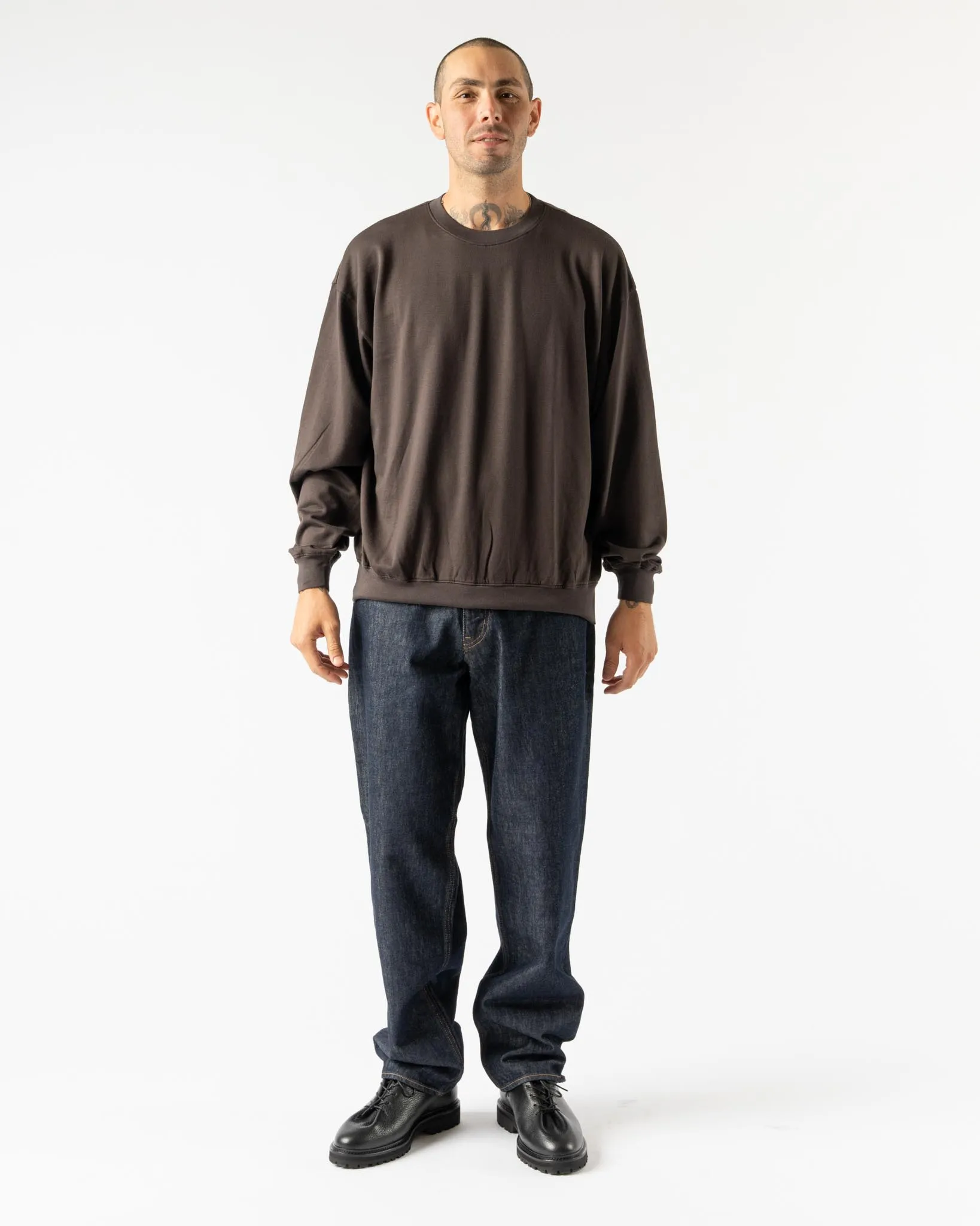 Auralee Super High Gauge Sweat Pullover in Dark Brown