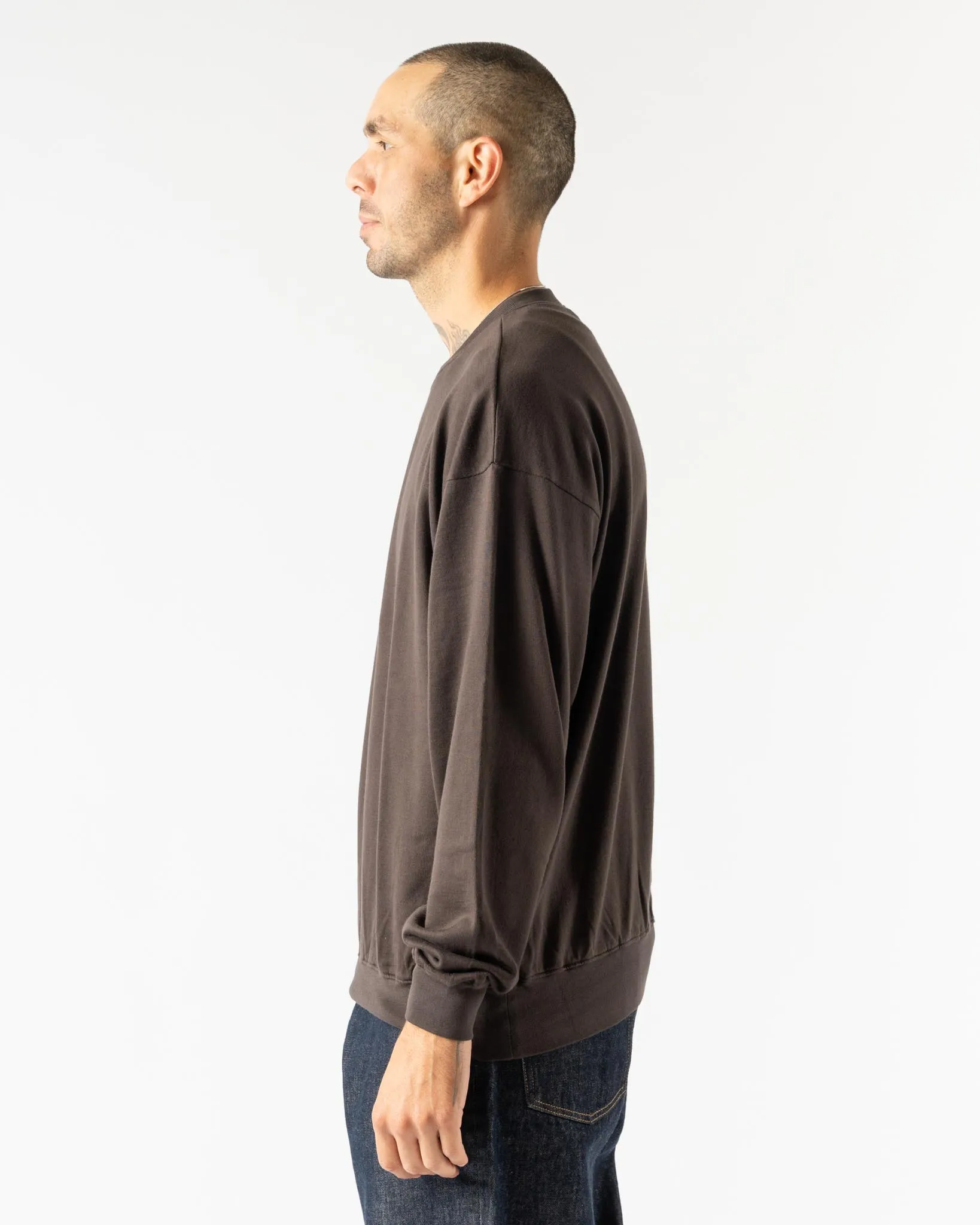 Auralee Super High Gauge Sweat Pullover in Dark Brown