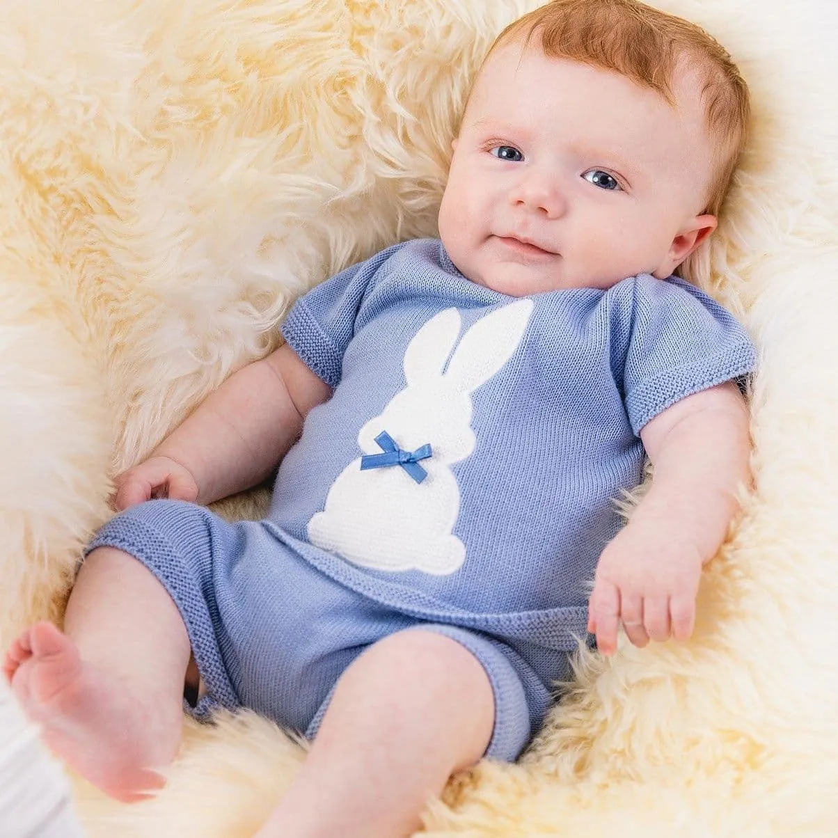 Baby Boy Blue Shorts and Top with Bunny