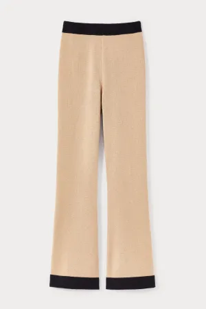 BICOLOR BEIGE & BLACK KNITWEAR PANTS