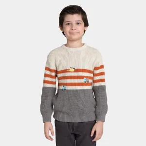 Boys Cotton Full Sleeves Cardigan-STRIPE