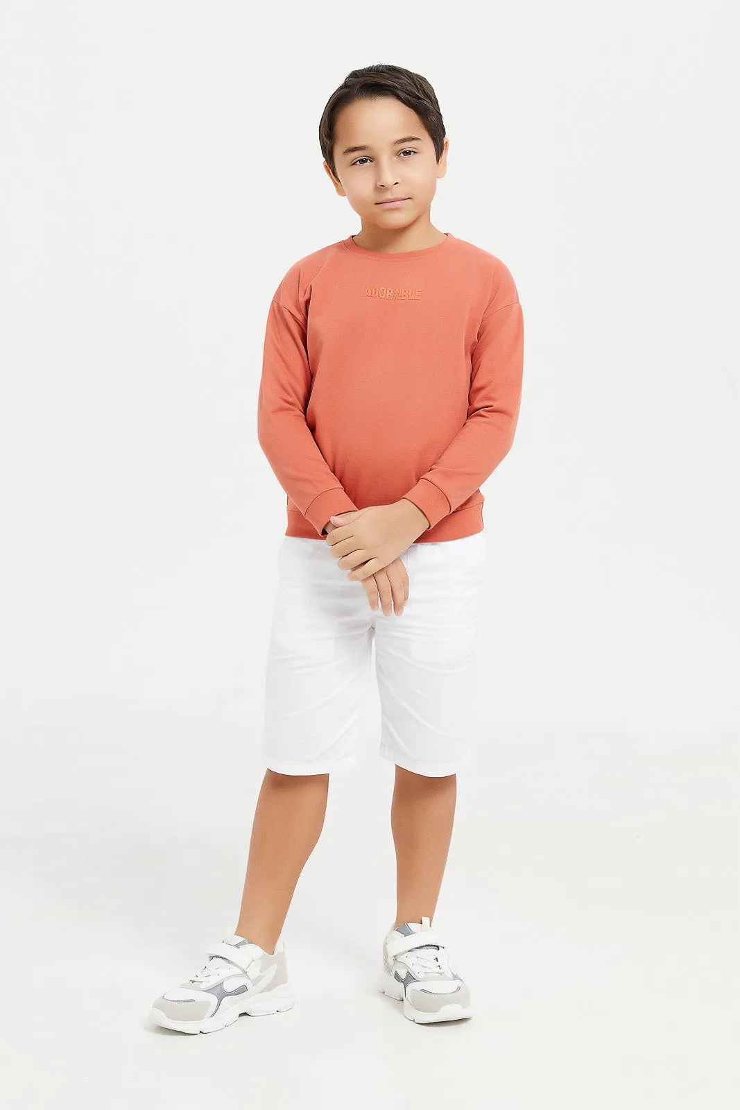 Boys Orange Over Sized Sweatshirt