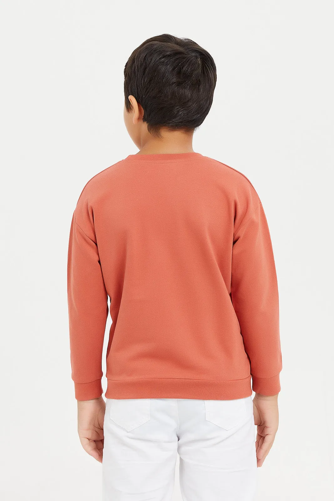 Boys Orange Over Sized Sweatshirt