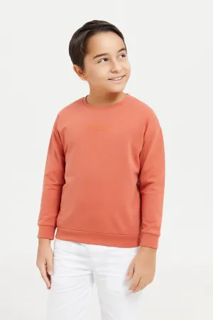 Boys Orange Over Sized Sweatshirt