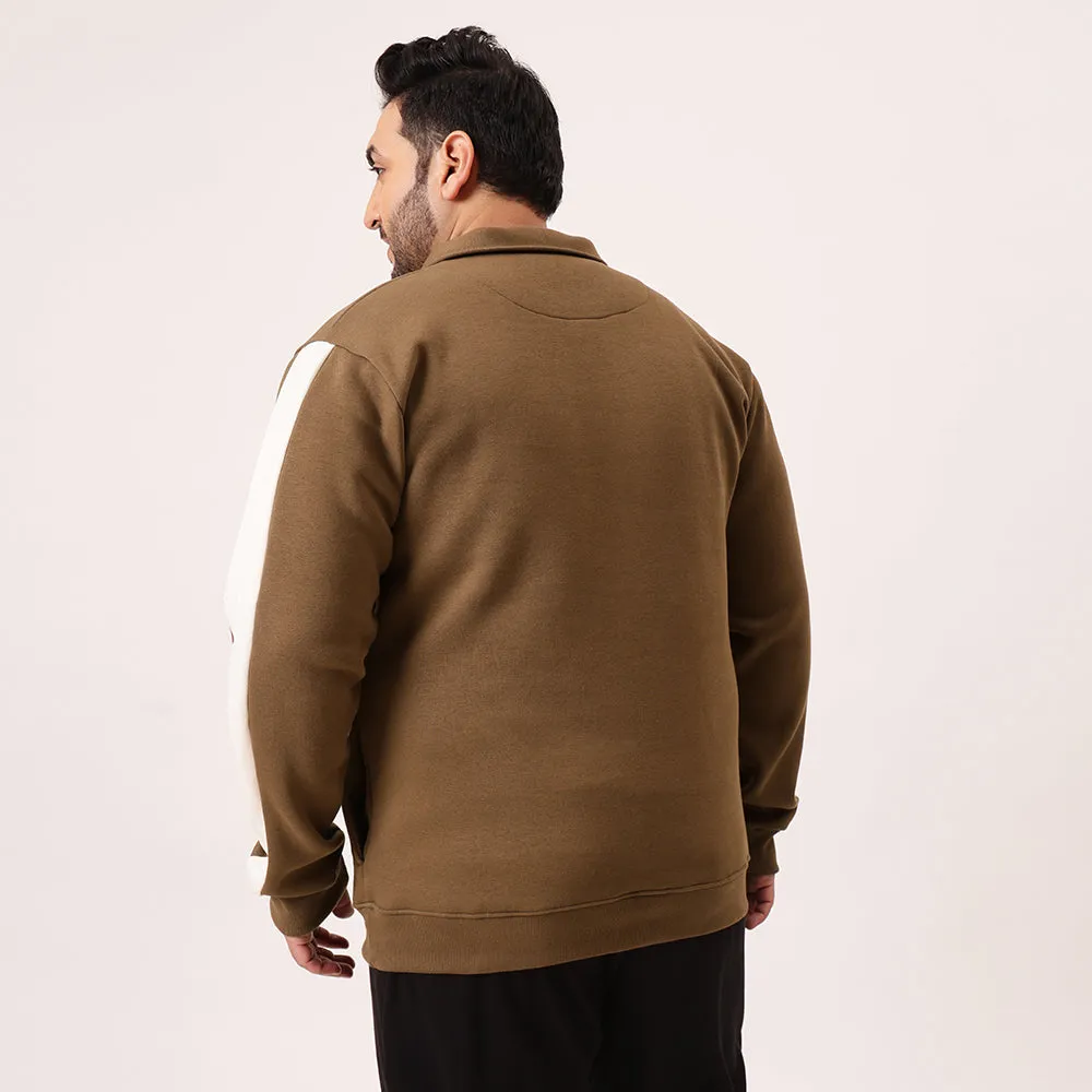 Brown Offwhite Zip Sweatshirt