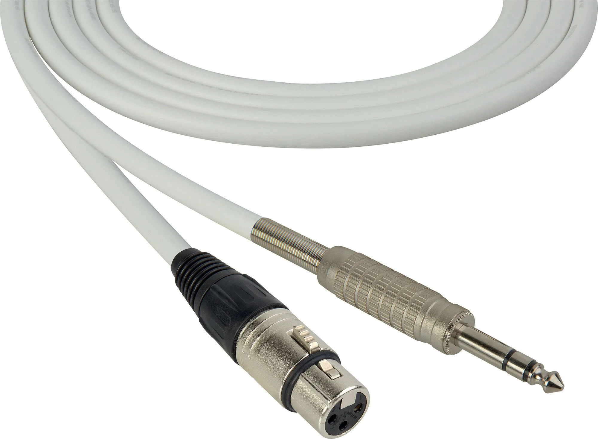 Canare Star-Quad Cable XLR Female to 1/4-Inch TRS Male 15 Foot - White