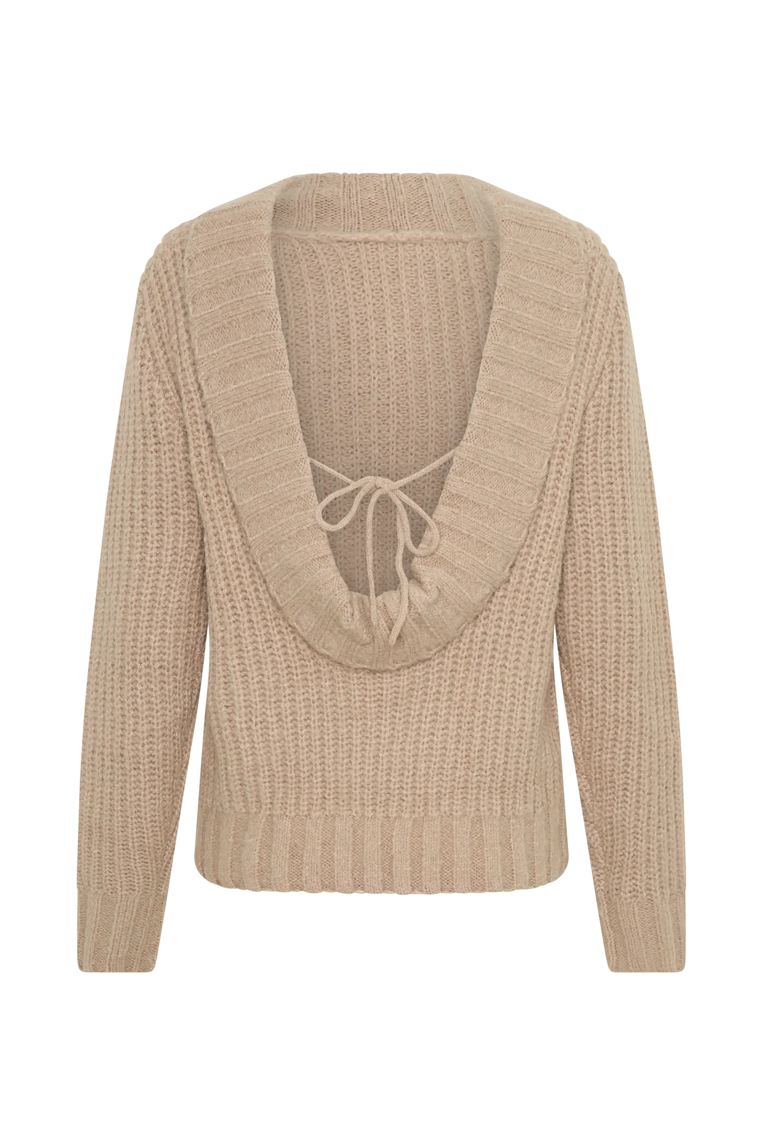 Candice Oversized Low Back Knit Jumper - Stone Marle