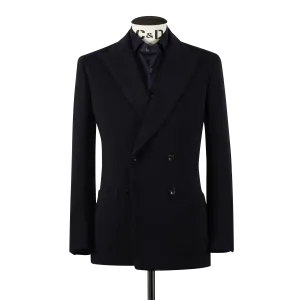 Cardigan Peak Lapel Jacket in Navy Jersey