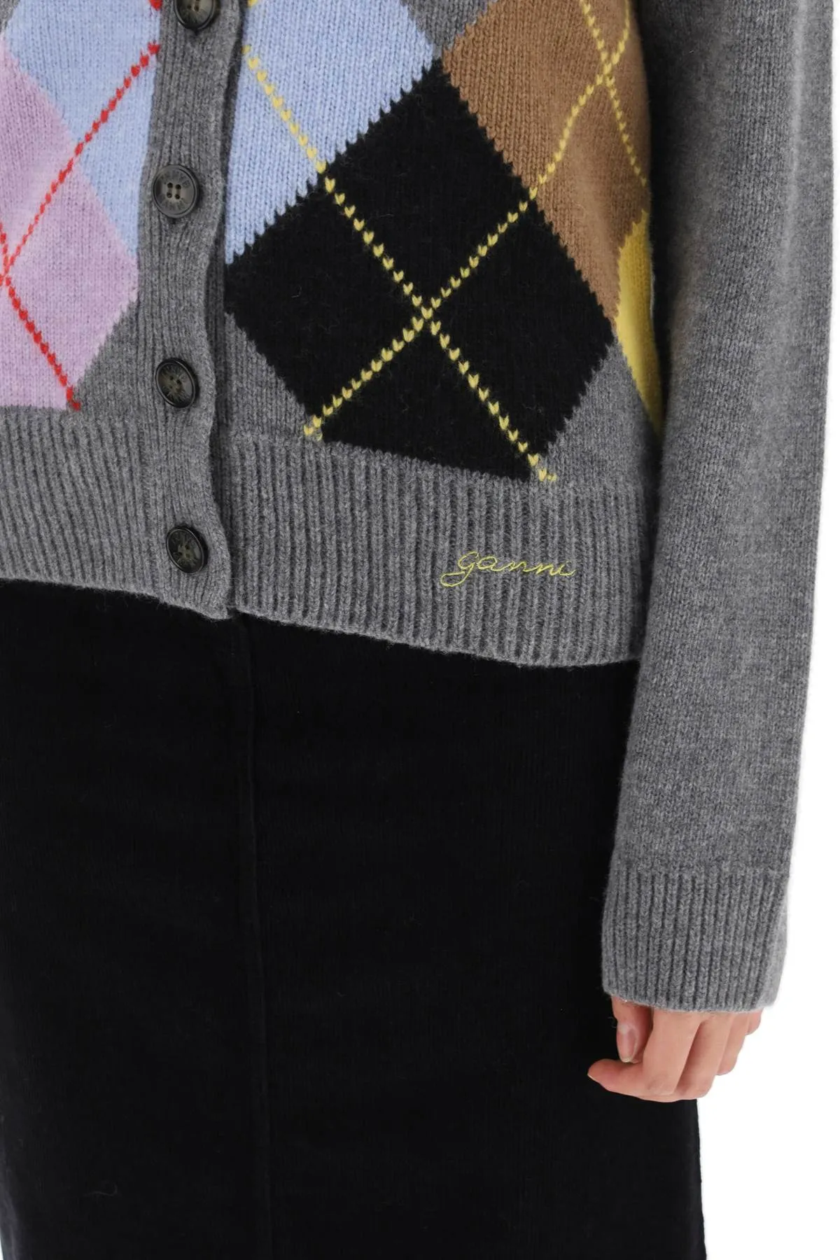 cardigan with argyle pattern