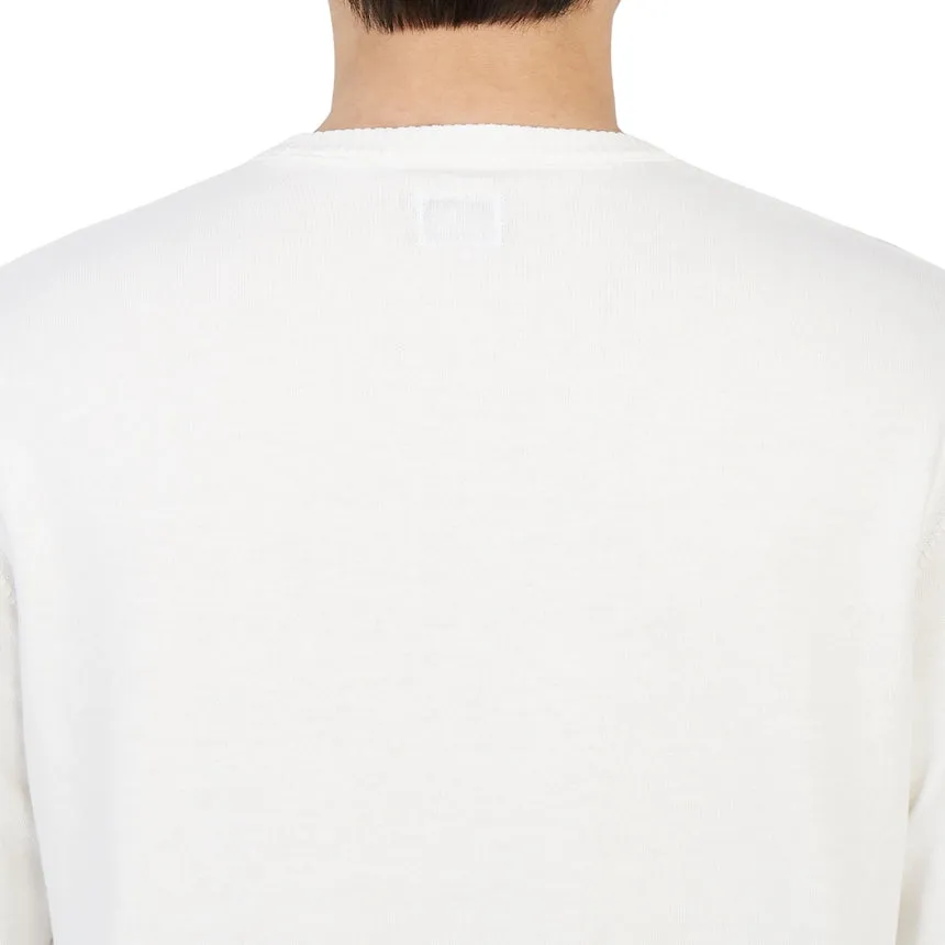 Cp Company Cotton Crepe Lens Knitted Sweatshirt in White