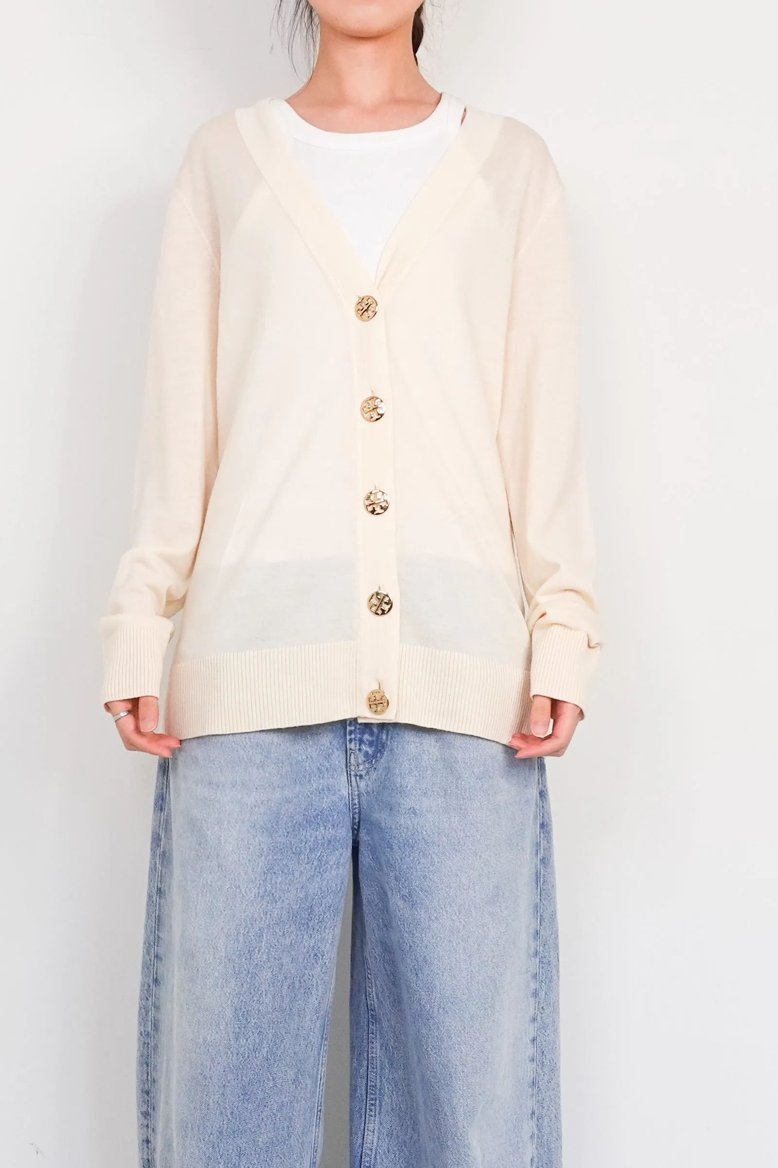 Cream wool cardigan