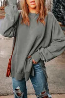 Customizable Drop Shoulder Ribbed Trim Oversized Sweatshirt