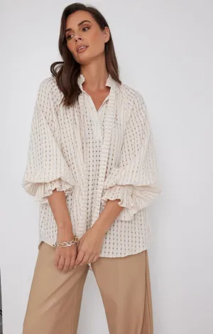 Danill Chequer Blouse | Beige