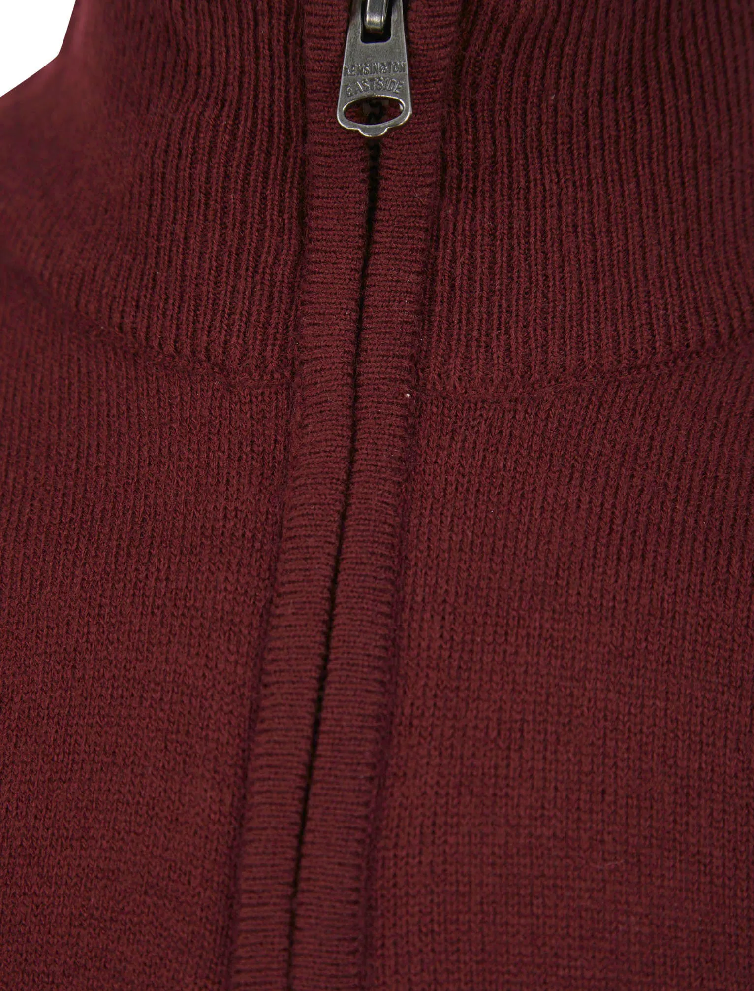 Debmar Half Zip Colour Block Knitted Jumper In Claret - Kensington Eastside