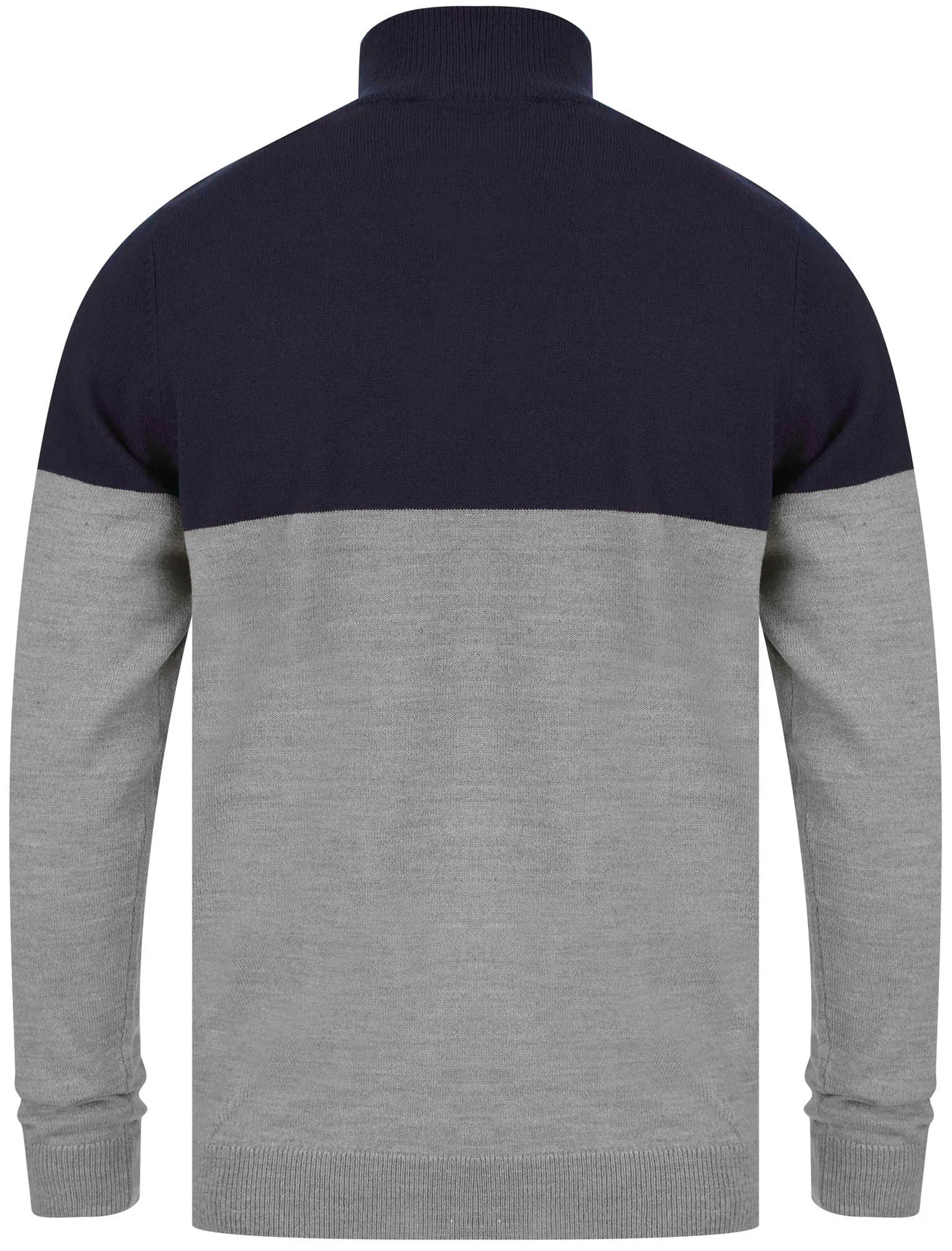 Debmar Half Zip Colour Block Knitted Jumper In Ink - Kensington Eastside