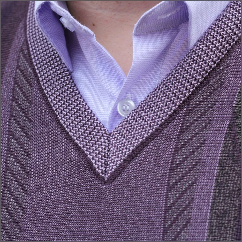 DG's Lilac Pattern V Neck--