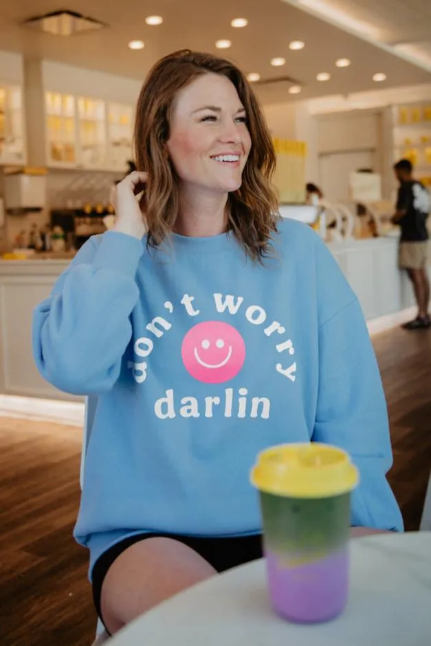 Don't Worry Darling Happy Face Graphic Sweatshirt