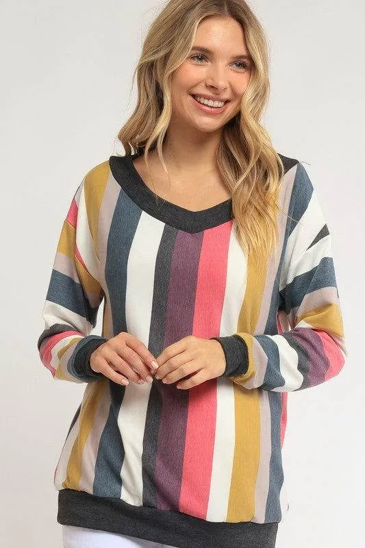 E Luna Wide V Neck Sweatshirt