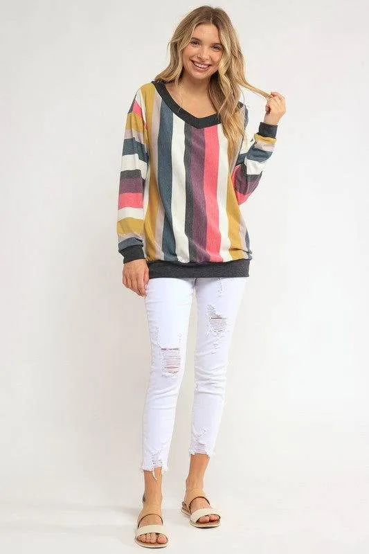 E Luna Wide V Neck Sweatshirt