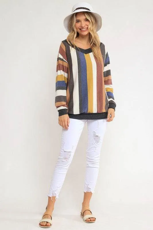 E Luna Wide V Neck Sweatshirt