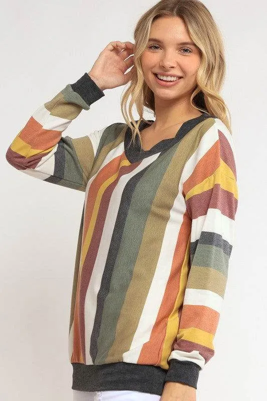 E Luna Wide V Neck Sweatshirt