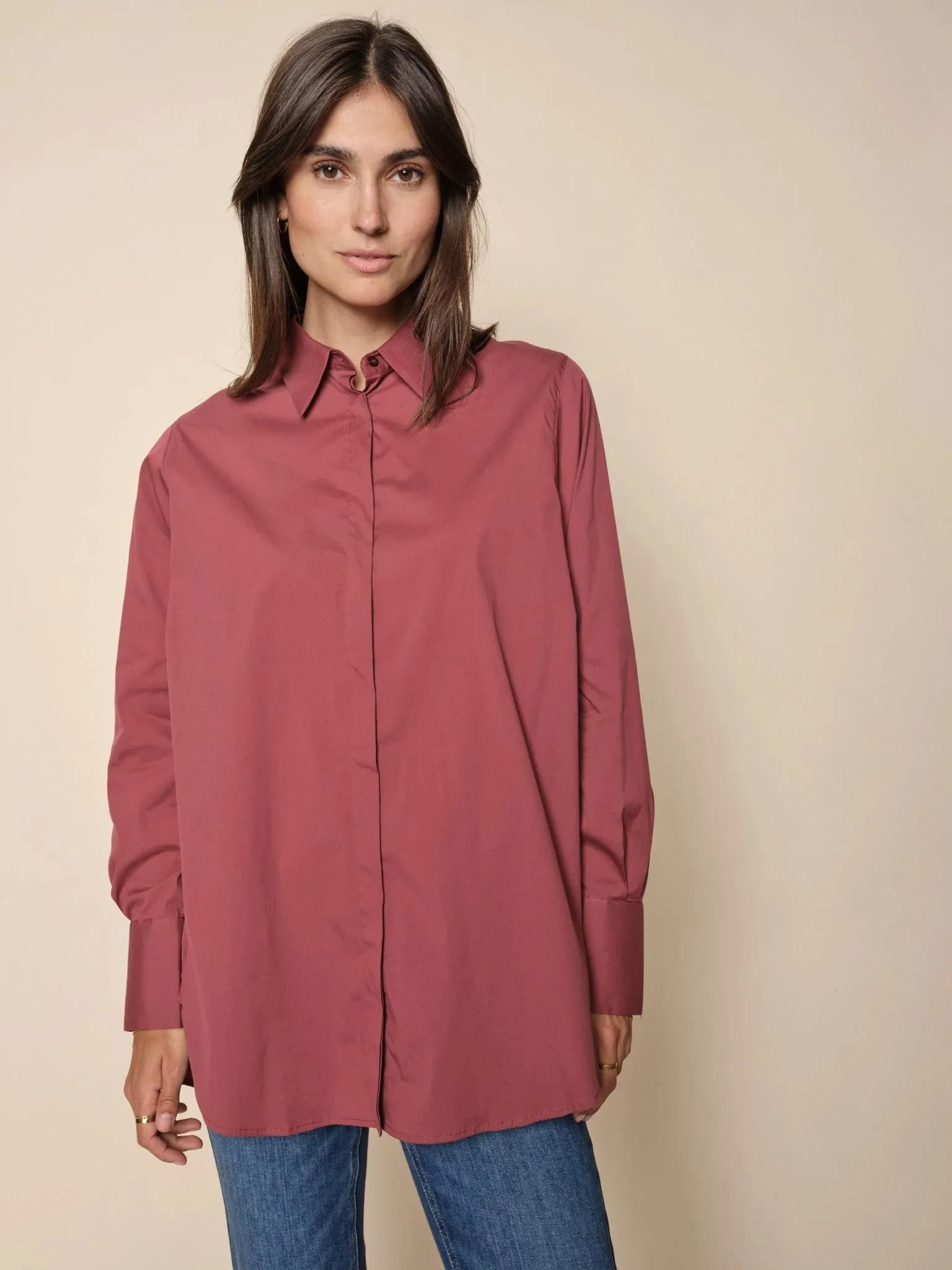 Enola Oversized Shirt | Oxblood