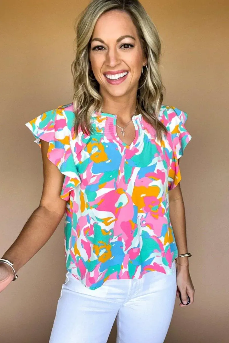 Erin Abstract Multicolor Blouse