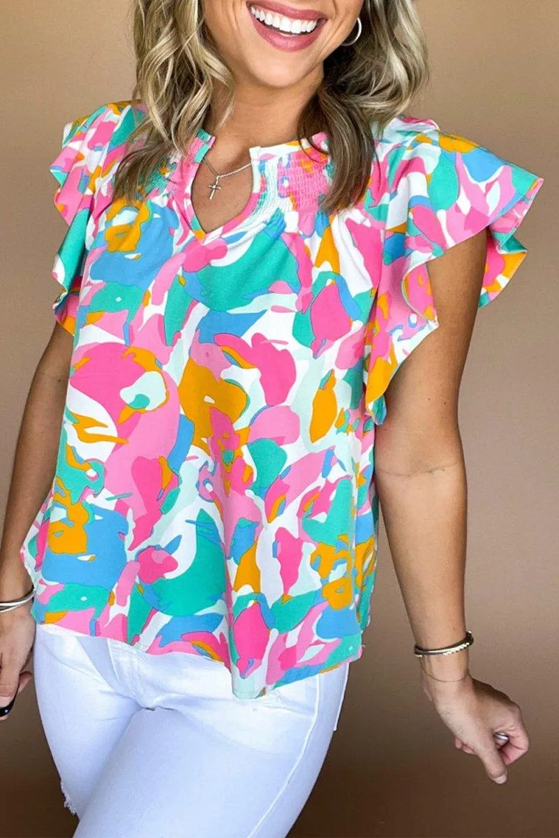 Erin Abstract Multicolor Blouse