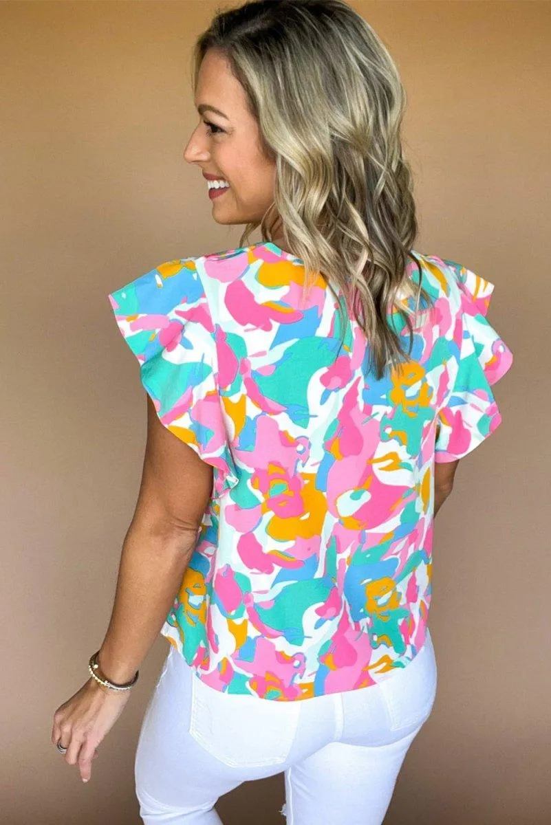 Erin Abstract Multicolor Blouse