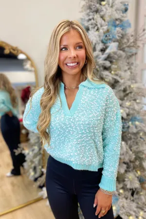 Everyday Ease Pompom Sweater Mint