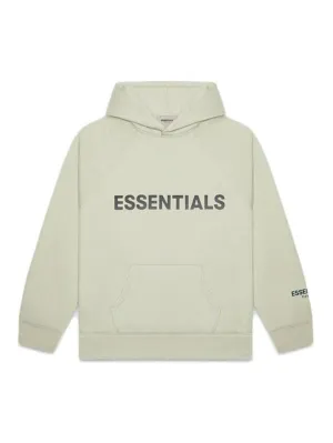 Fear Of God Essentials 3d Silicon Applique Pullover Hoodie Sage [FW20]