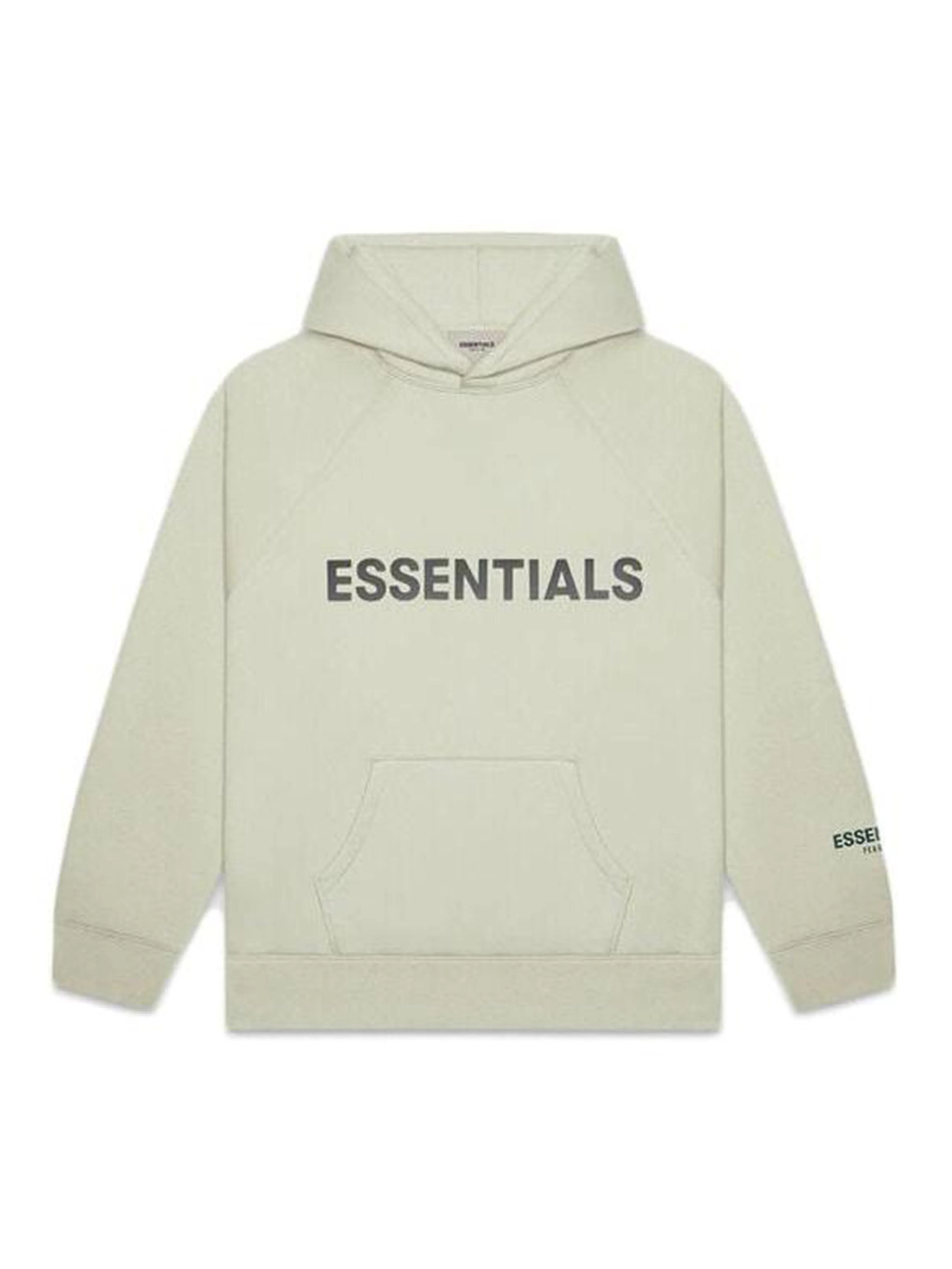 Fear Of God Essentials 3d Silicon Applique Pullover Hoodie Sage [FW20]