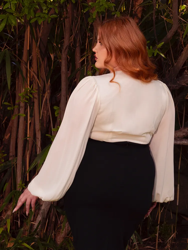 Georgette Wrap Top in Ivory