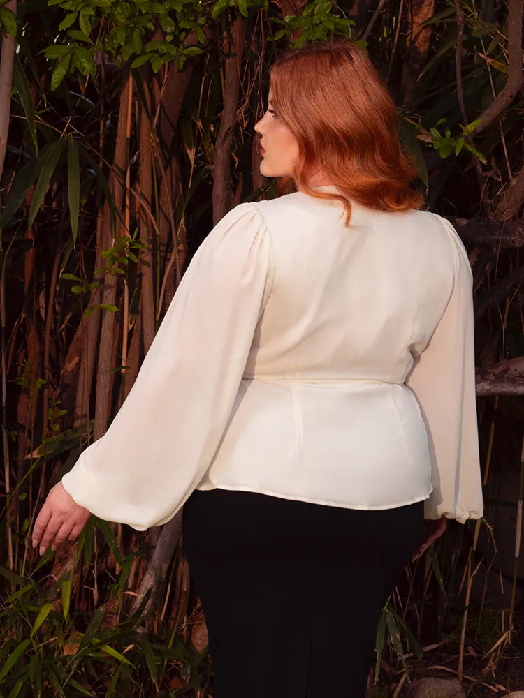 Georgette Wrap Top in Ivory