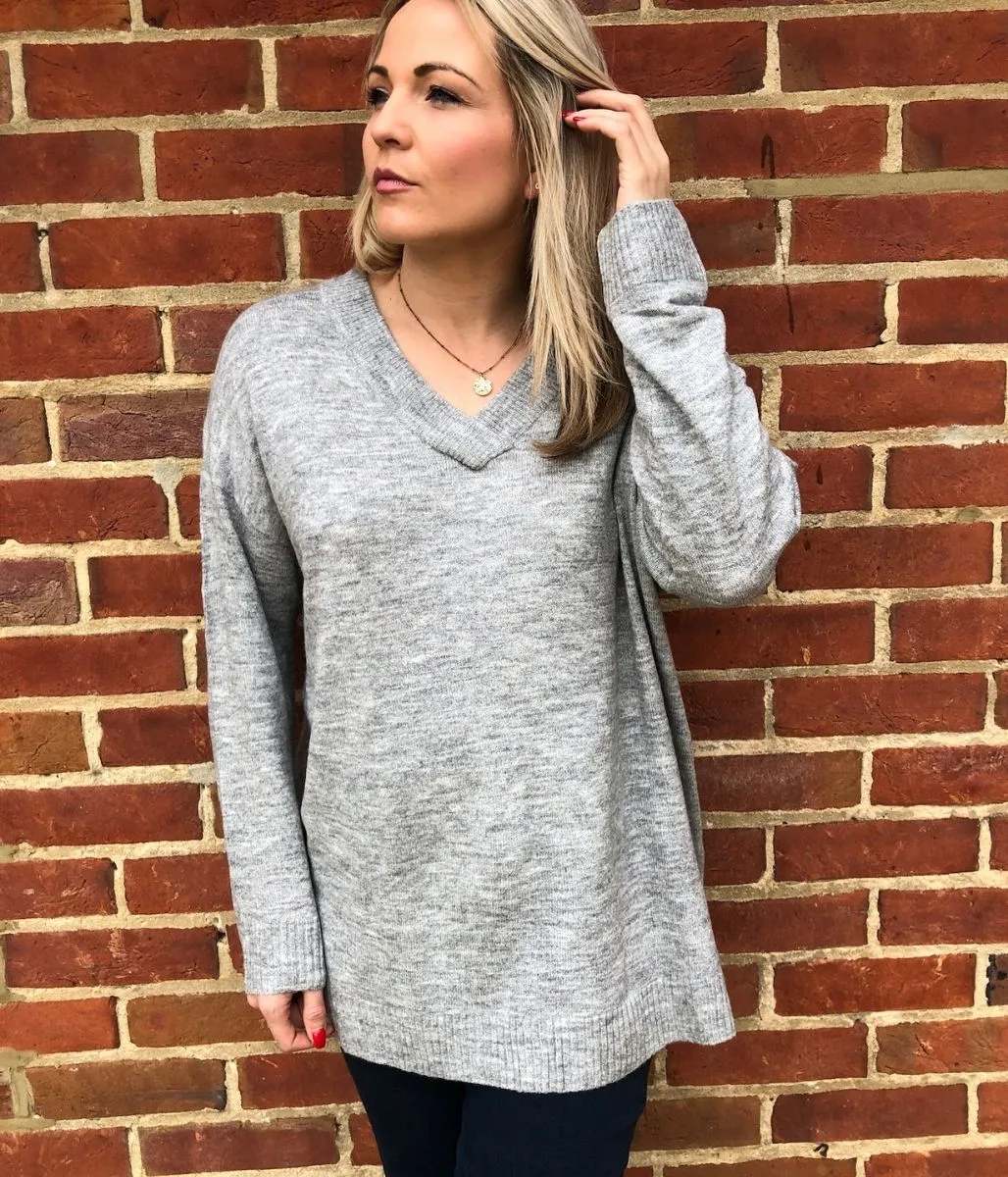 Grey Relaxed Style Jumper