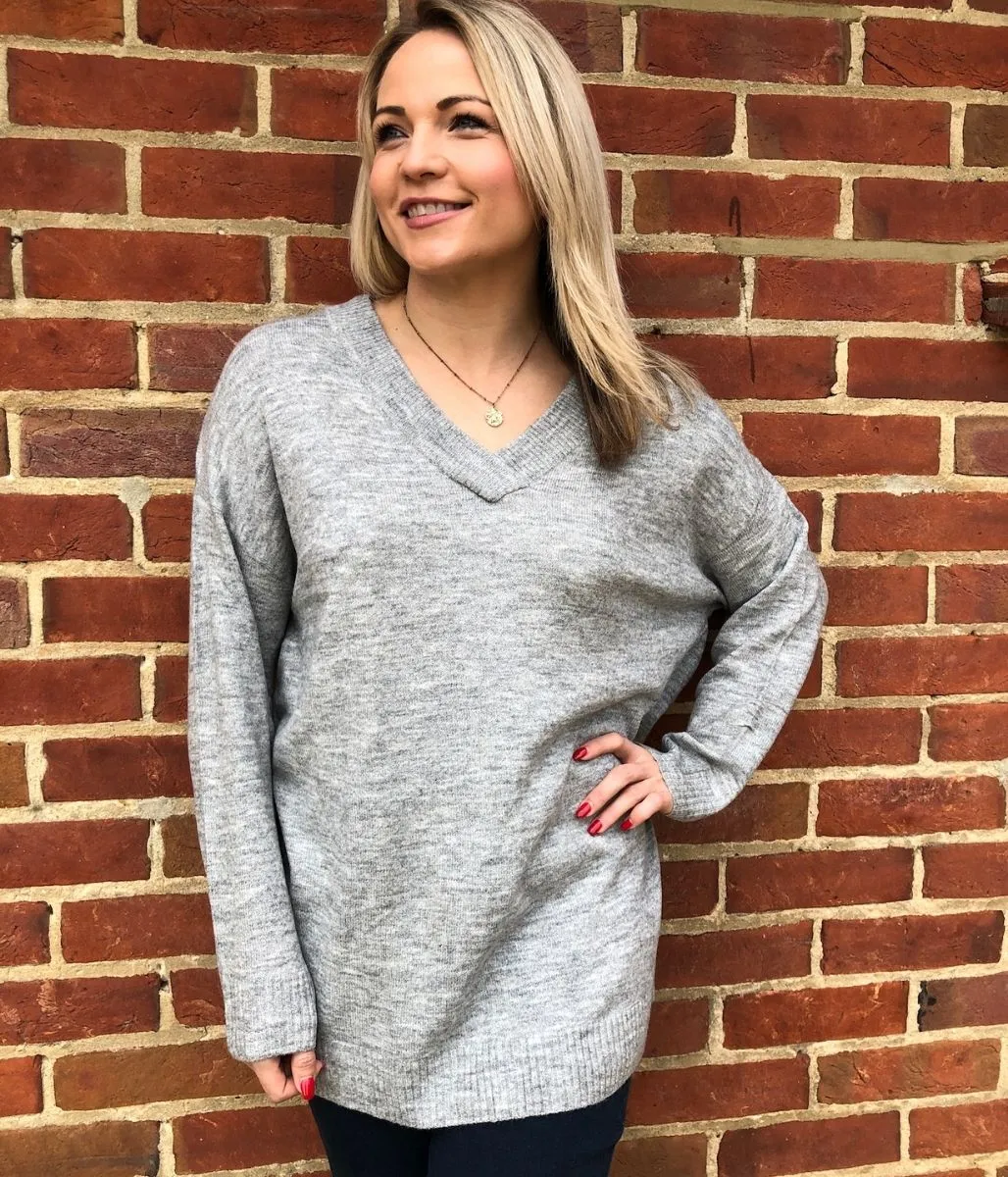 Grey Relaxed Style Jumper