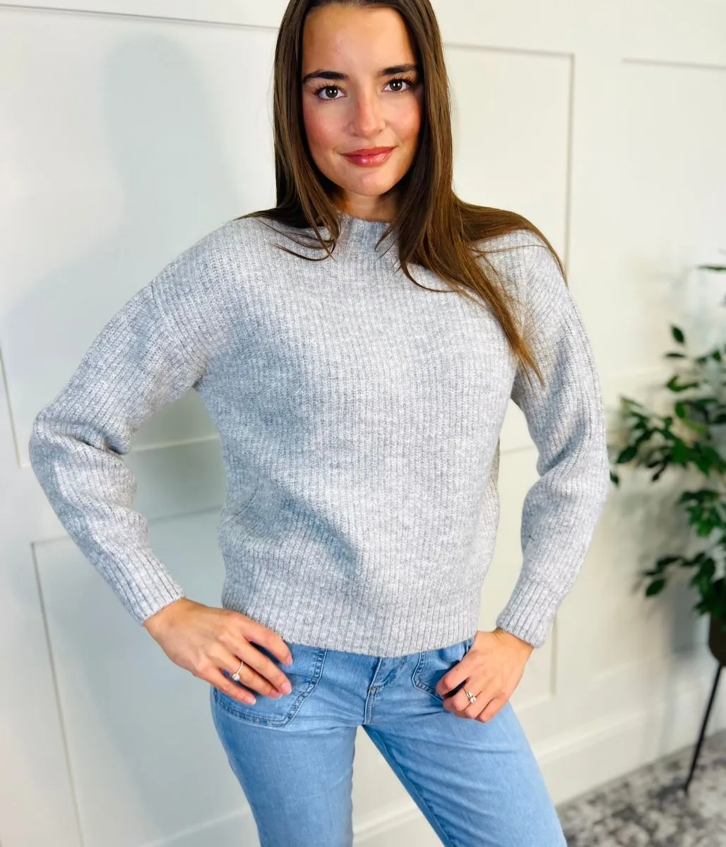 Grey Soft Dropped Shoulder Jumper