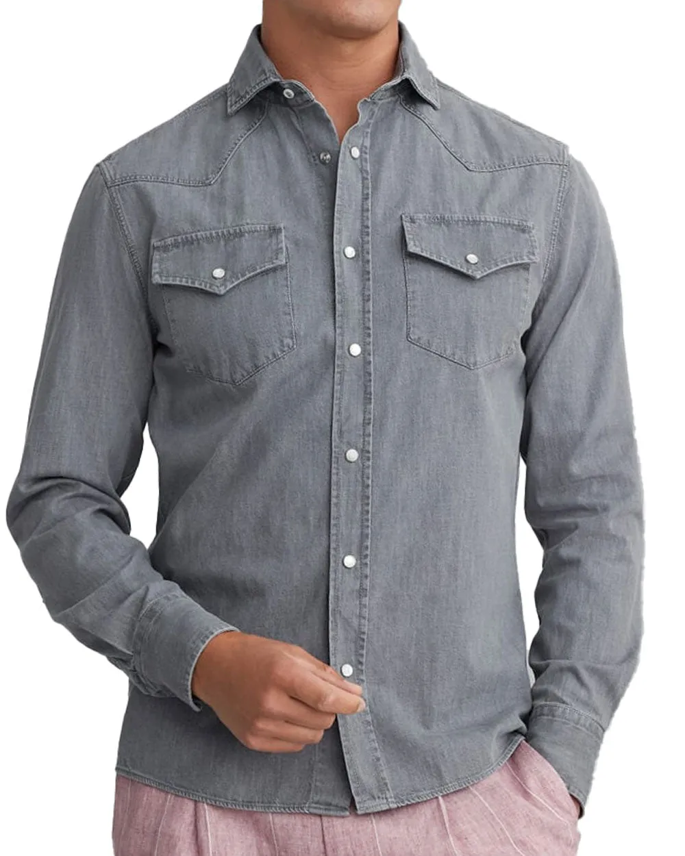 Grigio Western Style Denim Sportshirt