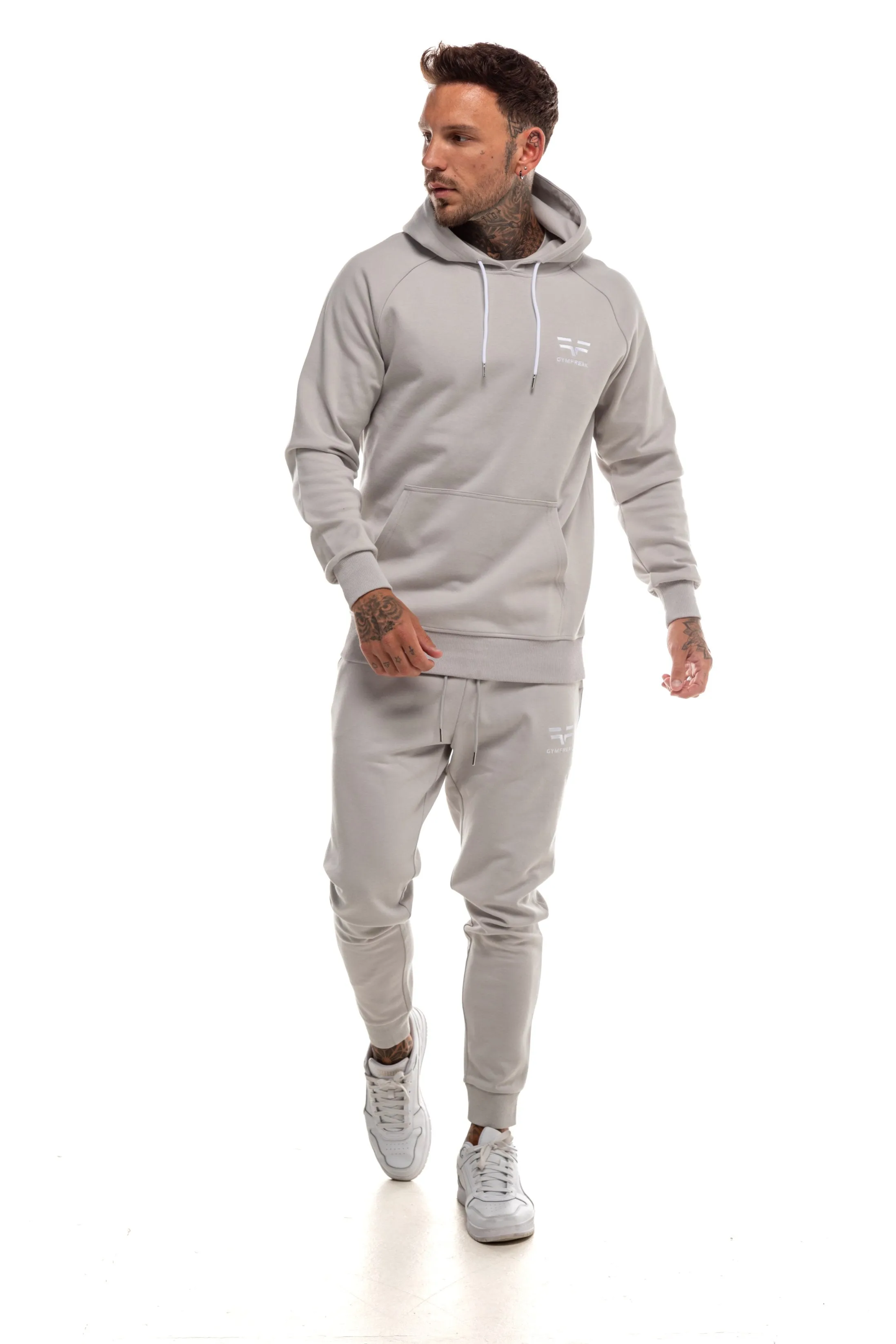 GymFreak Mens Power Hoodie - Light Grey