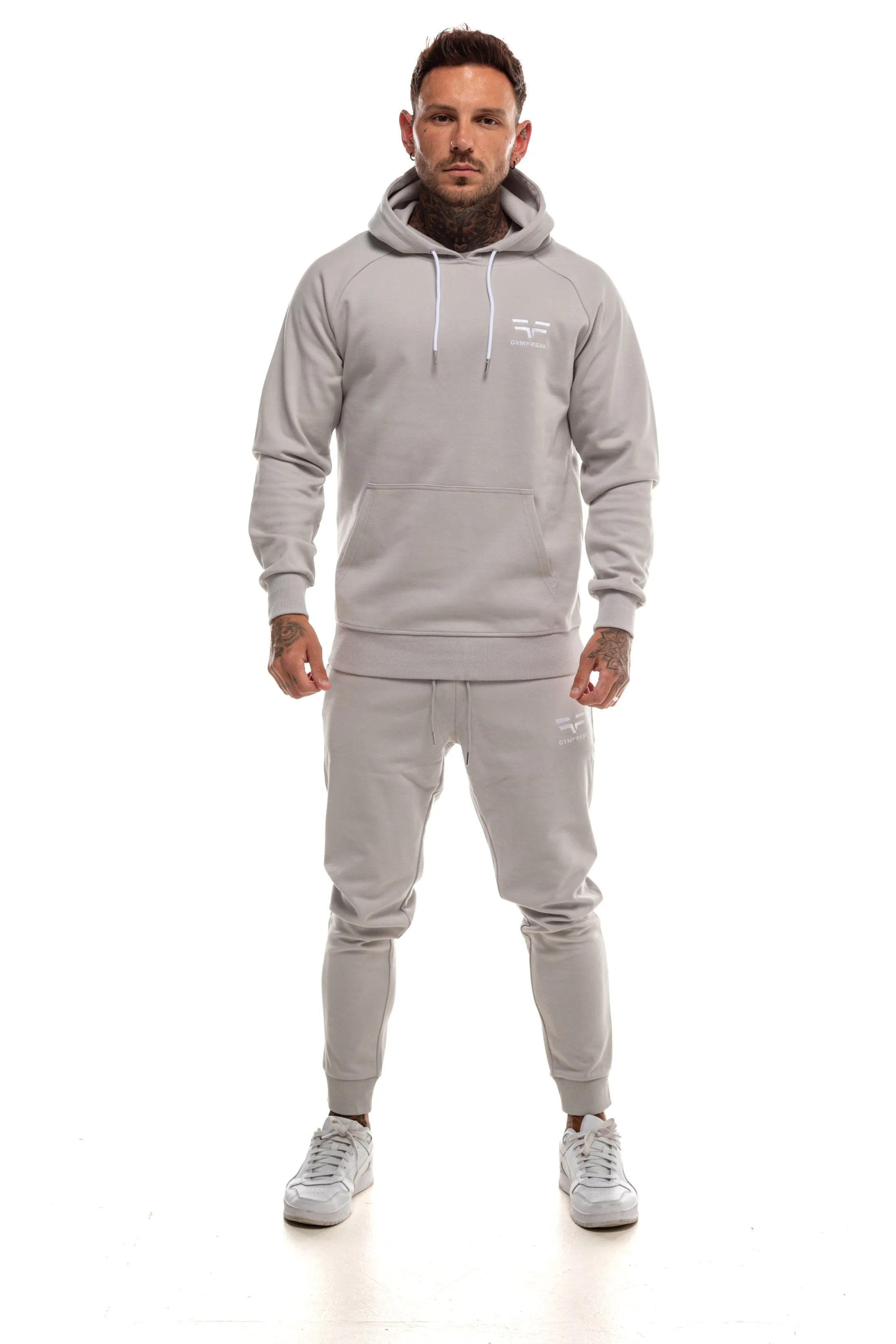 GymFreak Mens Power Hoodie - Light Grey