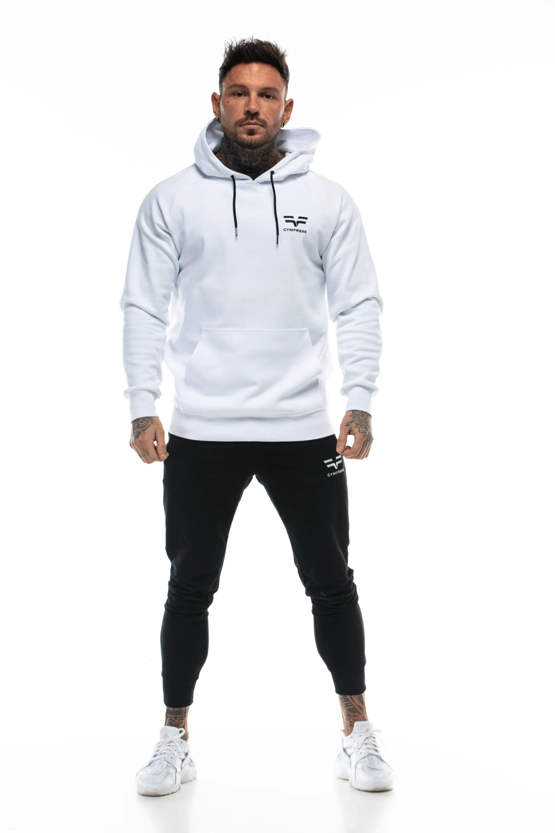 GymFreak Mens Power Hoodie - White