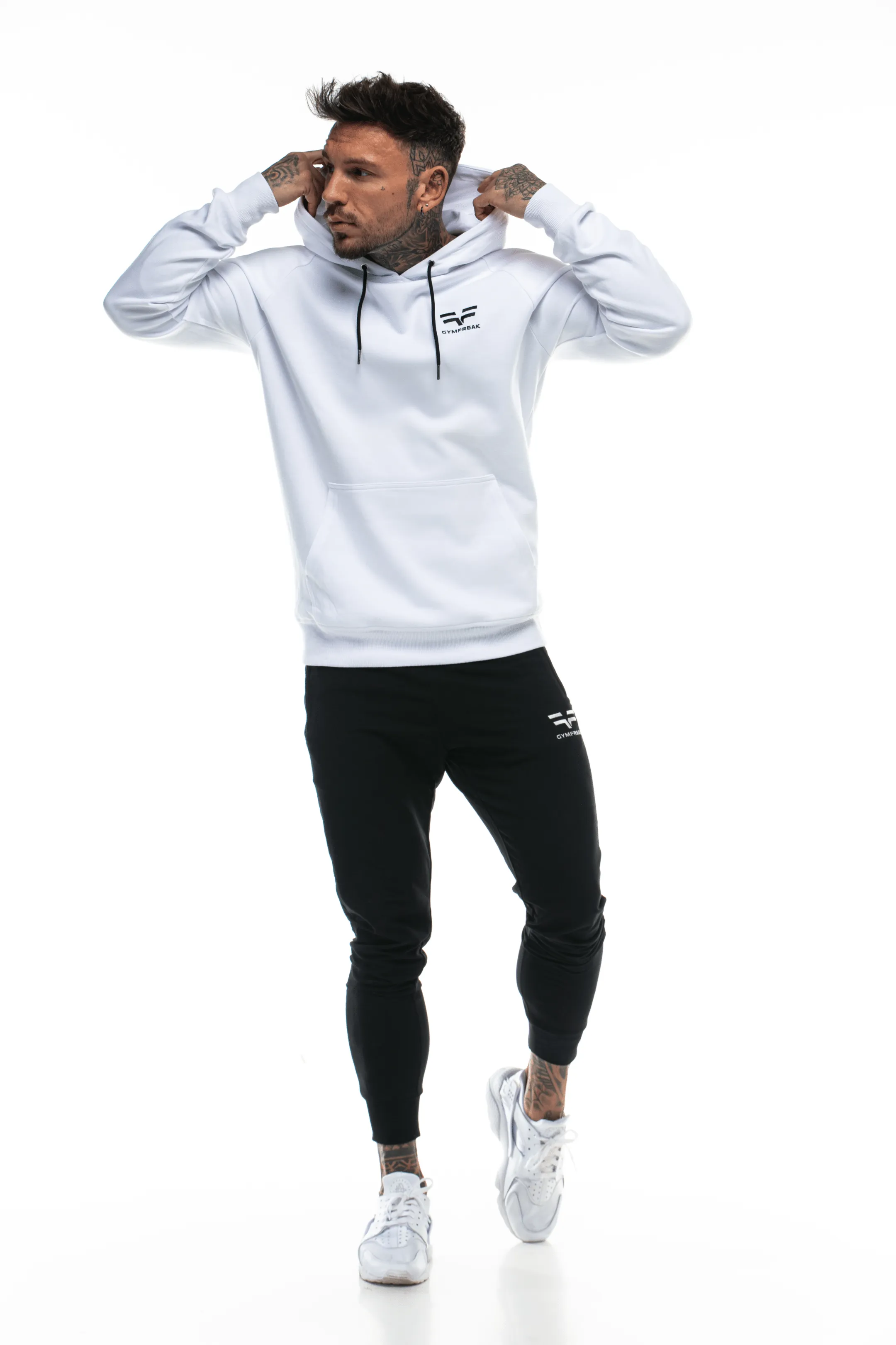 GymFreak Mens Power Hoodie - White