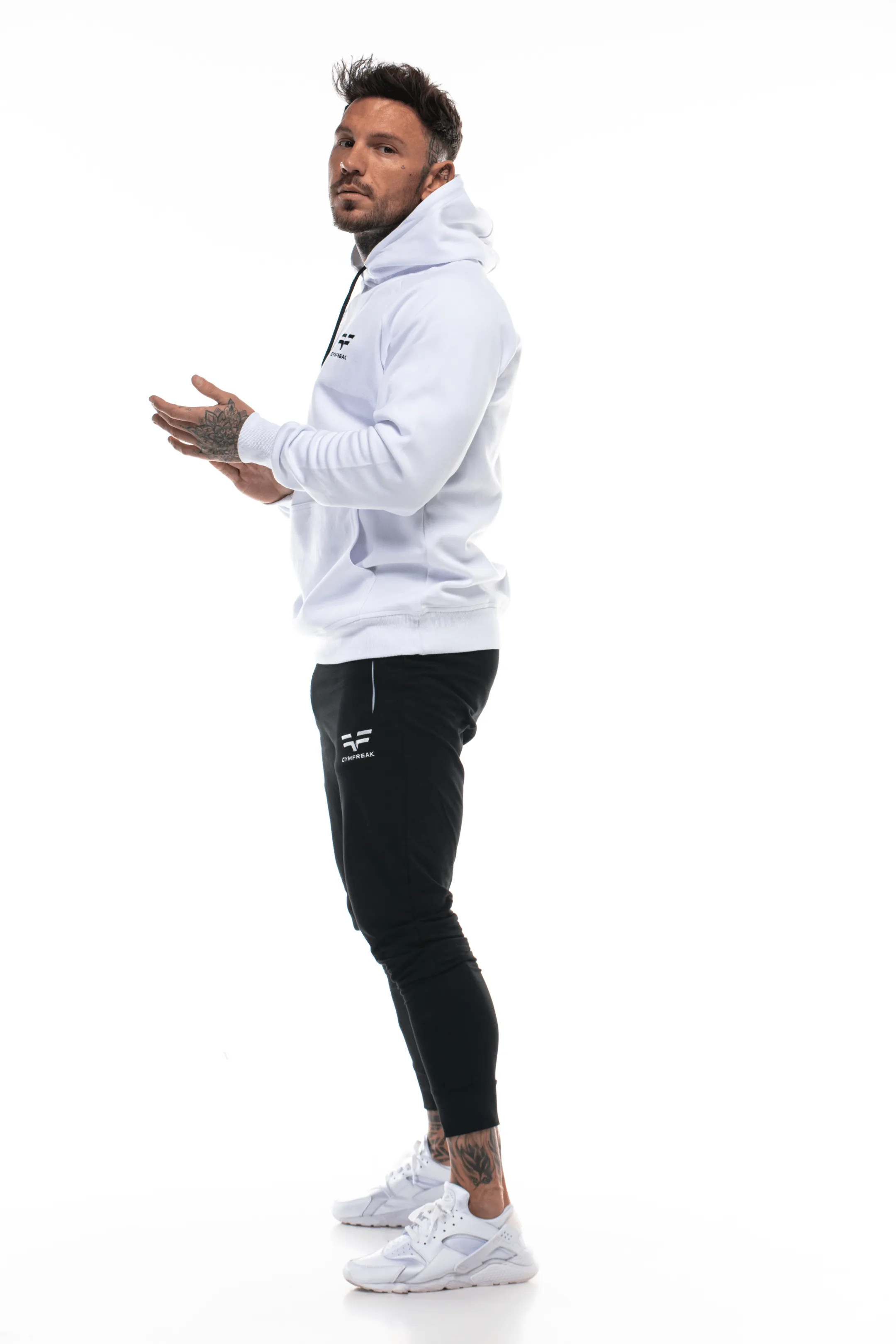 GymFreak Mens Power Hoodie - White