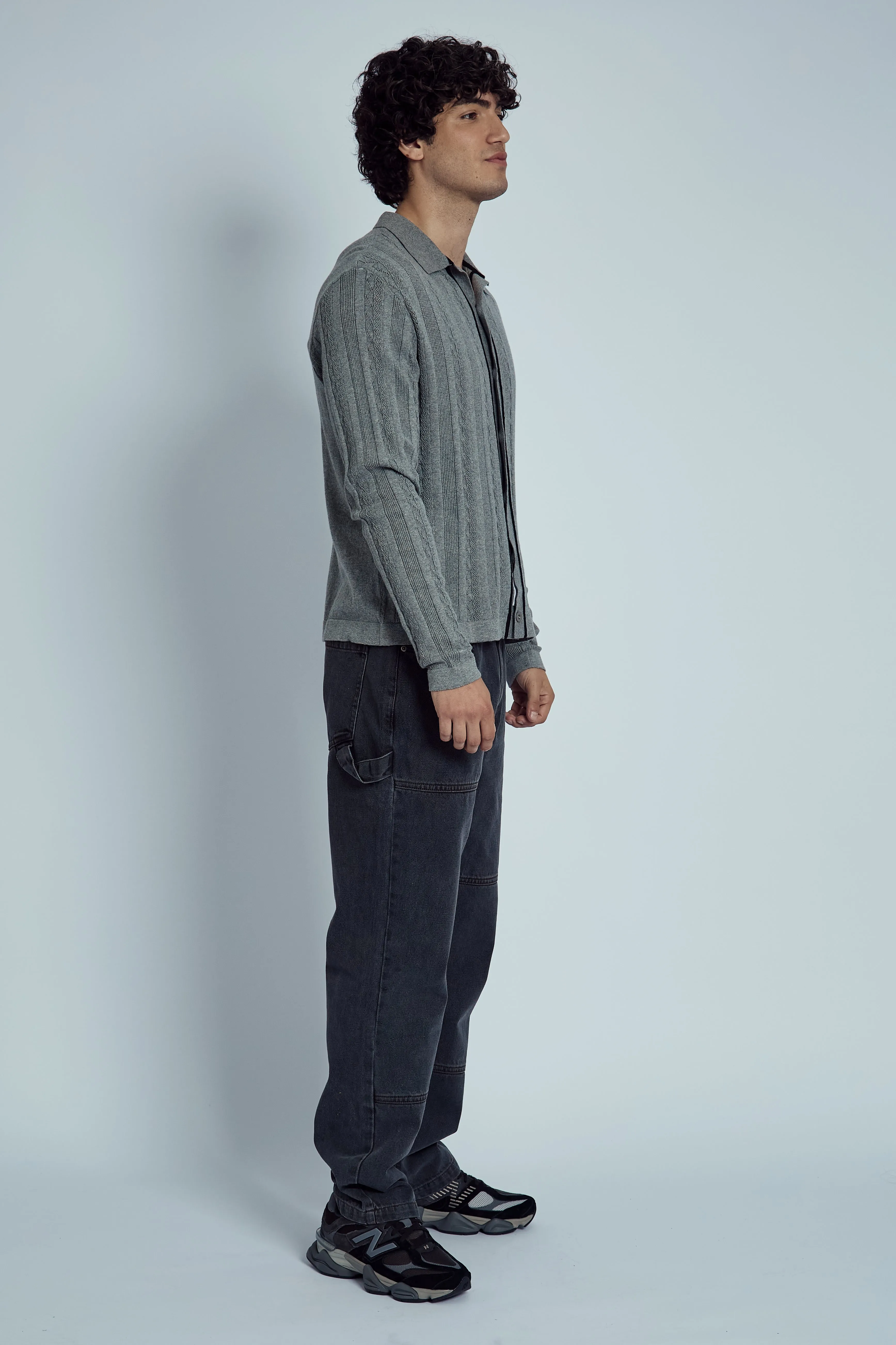 HEMMINGS KNITTED JACQUARD STRIPE SHIRT