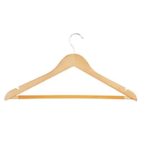 Honey-Can-Do HNG-01366 Maple Wood Suit Hanger with Dress Notches and PVC Sleeve, 10-Pack