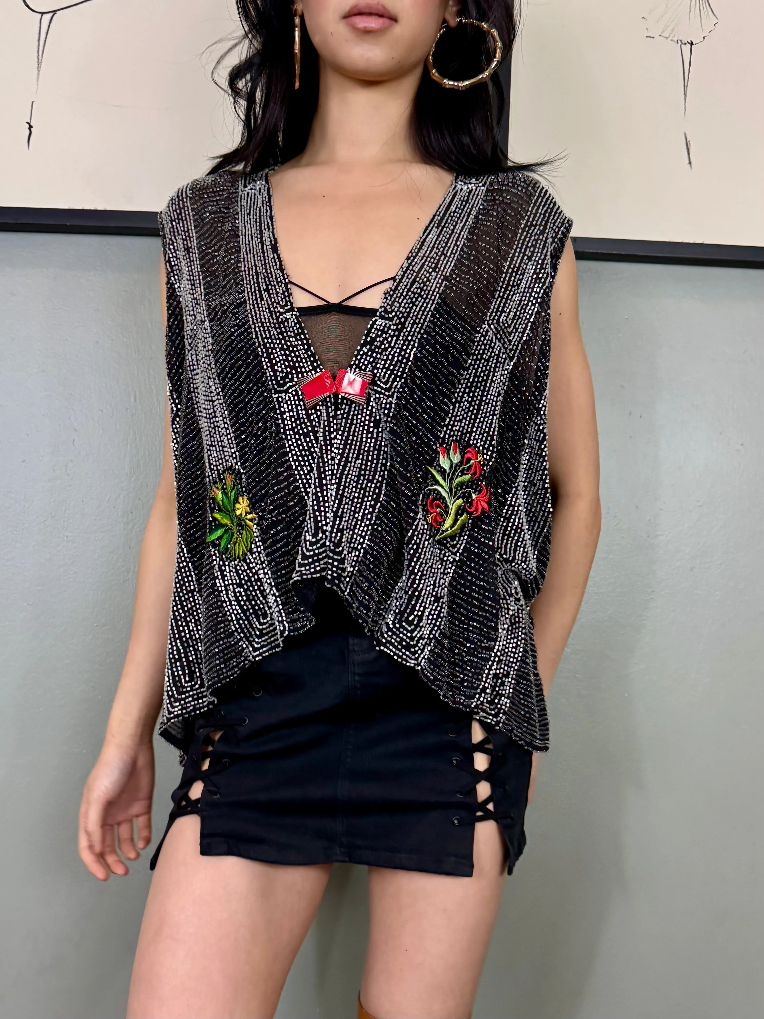 Inez, 20s beaded caped jacket