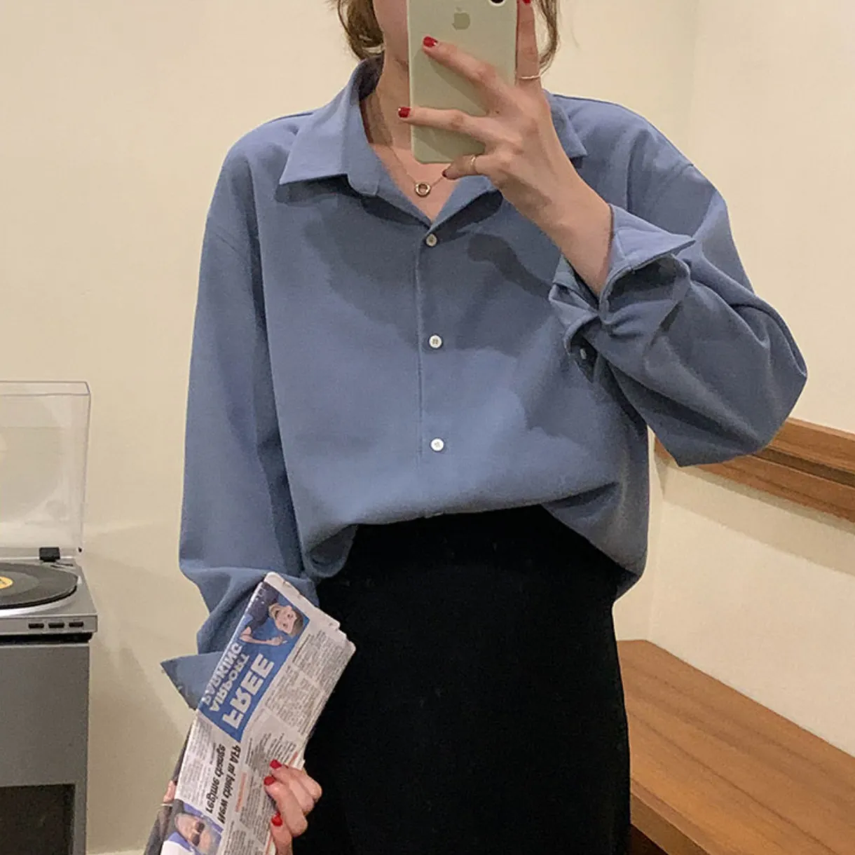 [Korean Style] Harriet Solid Color Dense Cotton Shirts